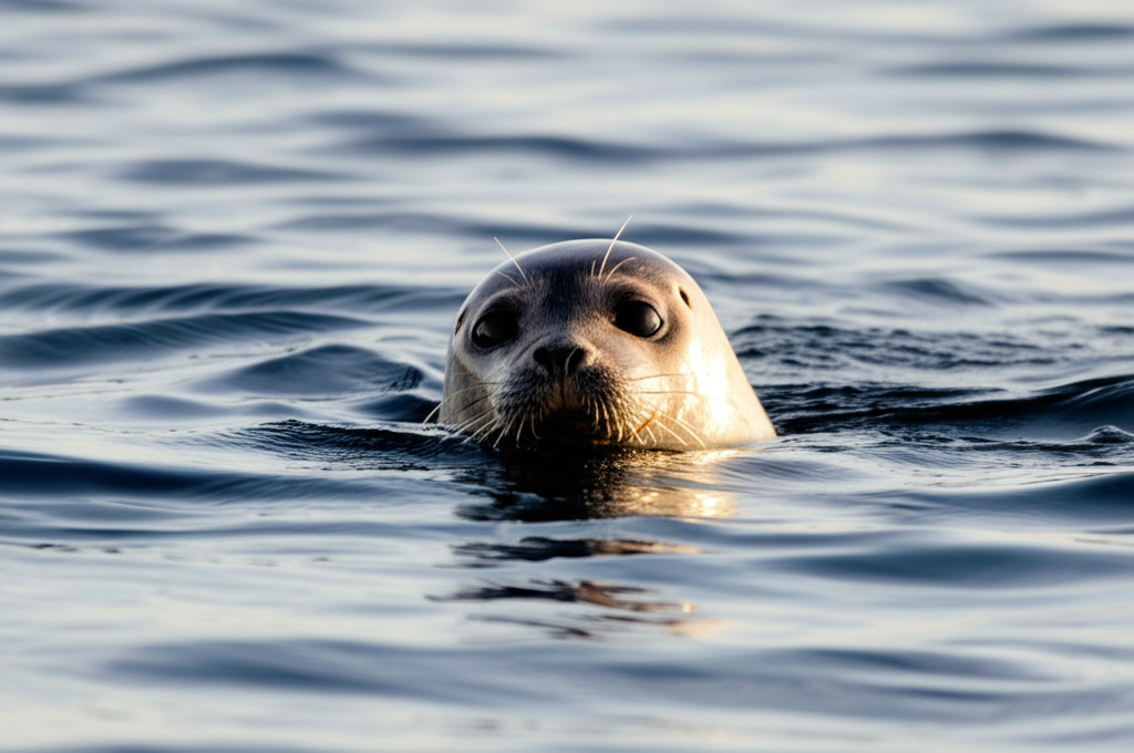 Adorable seal swimming in the ocean